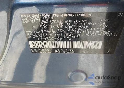 2014 Toyota Rav4 Limited z USA, uszkodzony, nr VIN 2T3YFREV9EW076457